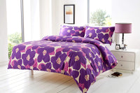 Bloomsbury Floral Poppy King Size Cotton Rich Duvet Set Elegant Luxury Quilt Cover and Pillow Cases Vibrant Bold Colours Bedroom Essentials by OLIVIA ROCCO KING / PURPLE Duvet Cover