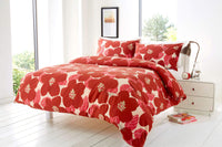 Bloomsbury Floral Poppy King Size Cotton Rich Duvet Set Elegant Luxury Quilt Cover and Pillow Cases Vibrant Bold Colours Bedroom Essentials by OLIVIA ROCCO KING / RED Duvet Cover