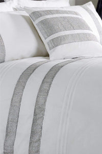 Diamante Glitz Luxurious Cotton Rich Duvet Set with Handwoven Sparkling Crystal Detailing for Elegant Bedroom Decor in All Sizes by OLIVIA ROCCO Duvet Cover