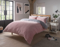 Ribbed Fleece Reversible and Plush Teddy Duvet Set for Cosy Winter Nights Multiple Sizes & Elegant Colours OEKO-TEX Certified by OLIVIA ROCCO SINGLE / BLUSH PINK Duvet Cover