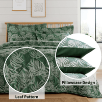 Leaf Jacquard Reversible Duvet Cover Sets in Grey and Pink with Cotton Blend for Ultimate Comfort Eco-Friendly Bedding in King Queen Double Single Sizes by OLIVIA ROCCO Duvet Cover