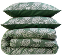 Leaf Jacquard Reversible Duvet Cover Sets in Grey and Pink with Cotton Blend for Ultimate Comfort Eco-Friendly Bedding in King Queen Double Single Sizes by OLIVIA ROCCO Duvet Cover