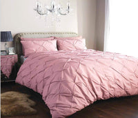 Pintuck Elegance Luxurious Cotton Rich Duvet Cover Set with Handmade Pinch Pleats Available in Single Double King and Super King Sizes OEKO-TEX Certified by OLIVIA ROCCO SINGLE / BLUSH PINK Duvet Cover