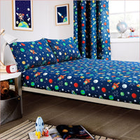 Space Explorer Kids Duvet Cover Set with Pillowcase Cotton Blend Space Themed Bedding for Boys and Girls Bedroom Decor by OLIVIA ROCCO SINGLE SHEET SET Duvet Cover
