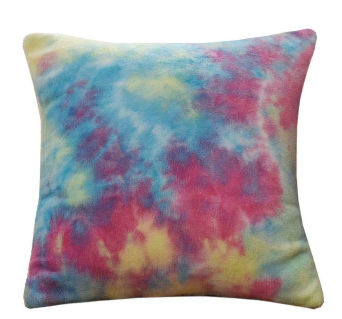 Tie Dye Rainbow Ultra-Soft Teddy Fleece Duvet Set for Kids Reversible Bedding with Cushion and Throw Single and Double Beds by OLIVIA ROCCO SQUARE CUSHION Duvet Cover