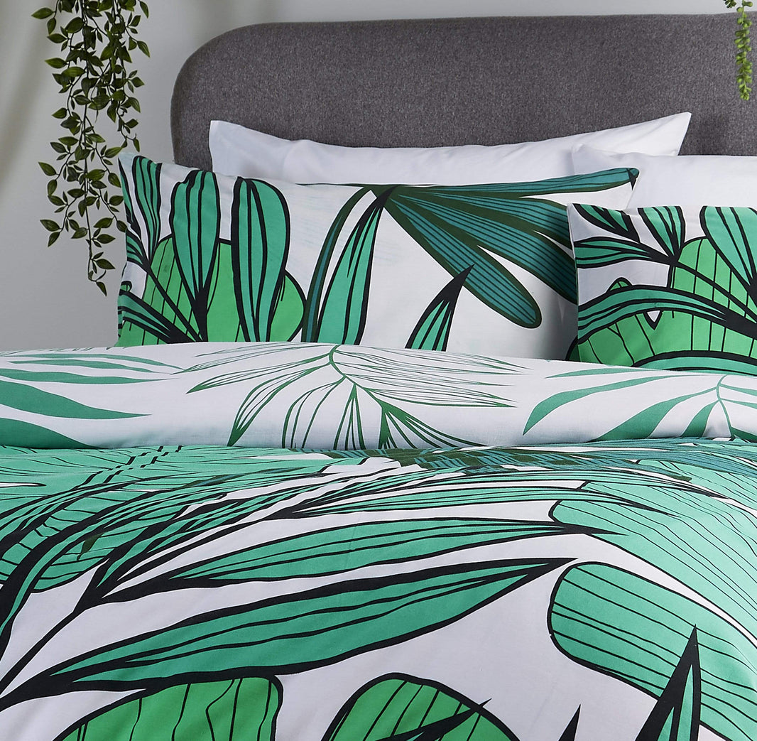 Tropical Leaf Reversible Luxurious Duvet Set Soft Cotton Rich Bedding in Single Double King Sizes with Premium Vibrant Botanical Designs by OLIVIA ROCCO Duvet Cover