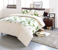 Floral Trail Duvet Set Luxurious Cotton Rich Soft Bedding with Elegant Botanical Design in Single Double King and Super King Sizes OEKO-TEX Certified by OLIVIA ROCCO SUPER KING / CREAM & GREEN Duvet Cover