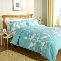 Floral Trail Duvet Set Luxurious Cotton Rich Soft Bedding with Elegant Botanical Design in Single Double King and Super King Sizes OEKO-TEX Certified by OLIVIA ROCCO SINGLE / DUCKEGG Duvet Cover