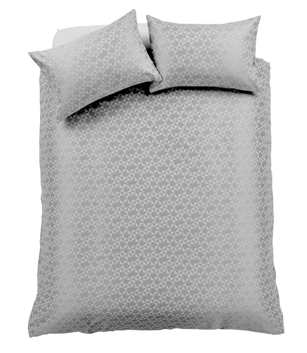 Hampton Handwoven Jacquard Cotton-Rich Duvet Set OEKO-TEX Certified Various Sizes by OLIVIA ROCCO SINGLE / GREY Duvet Cover