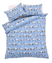 Horses Design Cotton Rich Duvet Set with Bold Colours and Luxurious Comfort Elegant Breathable Durable Bedding with Pillow Cases Available in Single and Double Sizes by OLIVIA ROCCO Duvet Cover