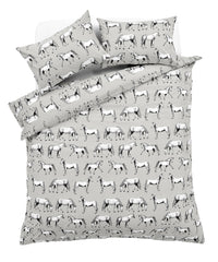 Horses Design Cotton Rich Duvet Set with Bold Colours and Luxurious Comfort Elegant Breathable Durable Bedding with Pillow Cases Available in Single and Double Sizes by OLIVIA ROCCO Duvet Cover