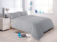 Laurent Handmade Pintuck Duvet Set Super Soft Cotton Rich Blend Elegant Bedding in Multiple Sizes and Colours by OLIVIA ROCCO SINGLE / GREY Duvet Cover