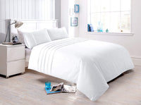 Laurent Handmade Pintuck Duvet Set Super Soft Cotton Rich Blend Elegant Bedding in Multiple Sizes and Colours by OLIVIA ROCCO SINGLE / WHITE Duvet Cover