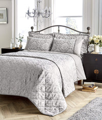 Savoy Luxurious Hand Woven Jacquard Cotton Quilt Cover Duvet Sets OEKO-TEX Certified High-Quality Bedding Multiple Sizes and Colours by OLIVIA ROCCO SINGLE / GREY Duvet Cover