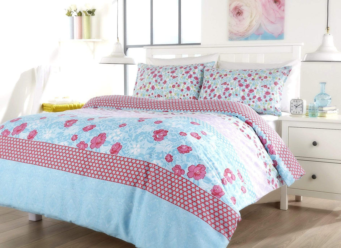 Chelsea Floral Duvet Set Luxurious Cotton-Rich Bedding in Single Double King Super King Sizes Comfortable Durable and Ideal for Master and Guest Rooms by OLIVIA ROCCO SINGLE / MULTI Duvet Cover