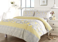 Chelsea Floral Duvet Set Luxurious Cotton-Rich Bedding in Single Double King Super King Sizes Comfortable Durable and Ideal for Master and Guest Rooms by OLIVIA ROCCO SINGLE / OCHRE Duvet Cover