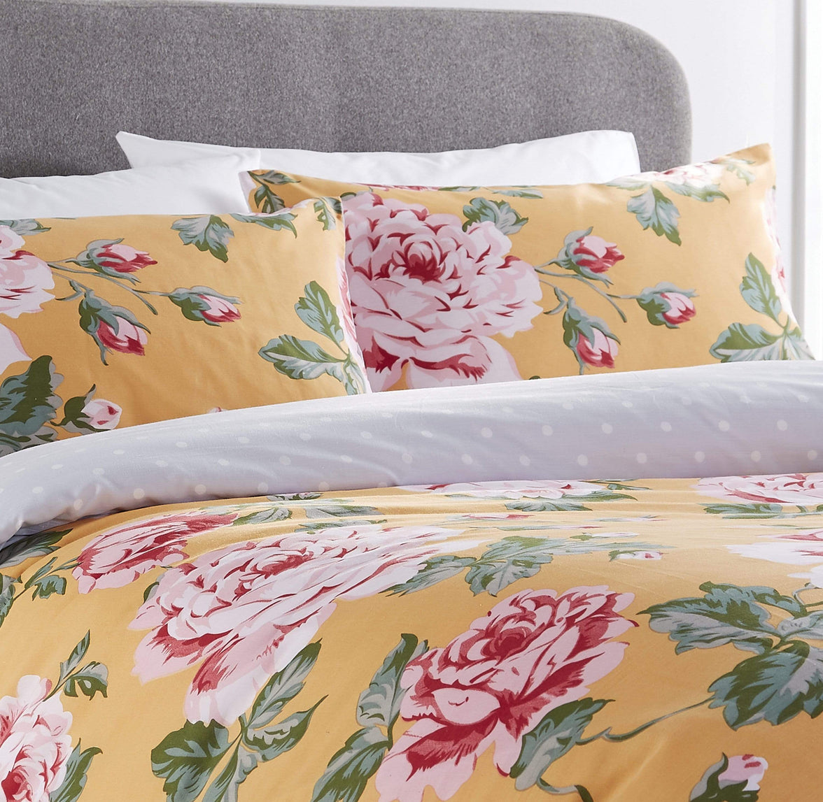 Bloom Reversible Polka Dot Cotton Rich Duvet Cover Set in Vibrant Colours Available in Single Double and King Sizes for Modern Bedrooms by OLIVIA ROCCO Duvet Cover