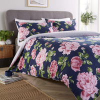 Bloom Reversible Polka Dot Cotton Rich Duvet Cover Set in Vibrant Colours Available in Single Double and King Sizes for Modern Bedrooms by OLIVIA ROCCO SINGLE / NAVY Duvet Cover