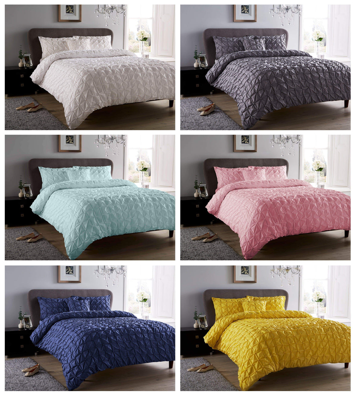 Seville Luxury Cotton-Rich Duvet Set with Handmade Pintuck Detailing Super Soft Bedding for All Sizes by OLIVIA ROCCO Duvet Cover