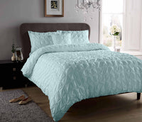 Seville Luxury Cotton-Rich Duvet Set with Handmade Pintuck Detailing Super Soft Bedding for All Sizes by OLIVIA ROCCO SINGLE / DUCKEGG Duvet Cover