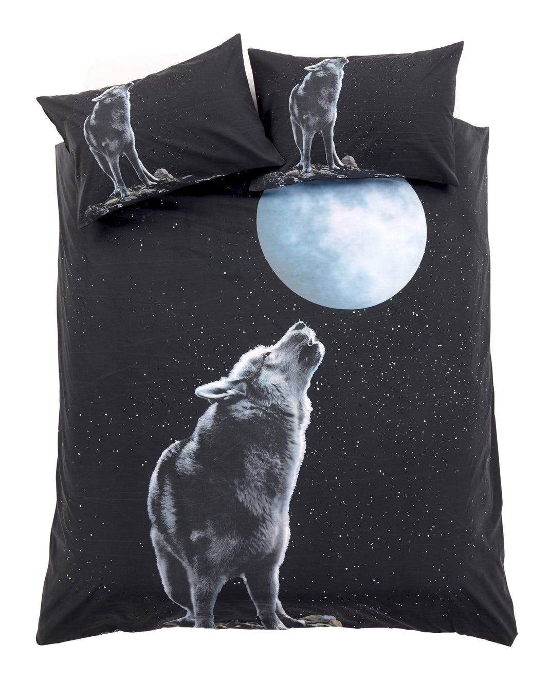 Moonlight Wolf Duvet Cover Set 3D Photo Panel Design Cotton Rich OEKO-TEX Certified Bedroom Decor in Single Double King Sizes by OLIVIA ROCCO SINGLE Duvet Cover