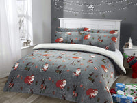Santa Christmas Presents Reversible Teddy Fleece Duvet Cover Set Luxurious Faux Fur Bedding, Warm and Cozy Holiday Comfort OEKO-TEX Certified by OLIVIA ROCCO SINGLE Duvet Cover