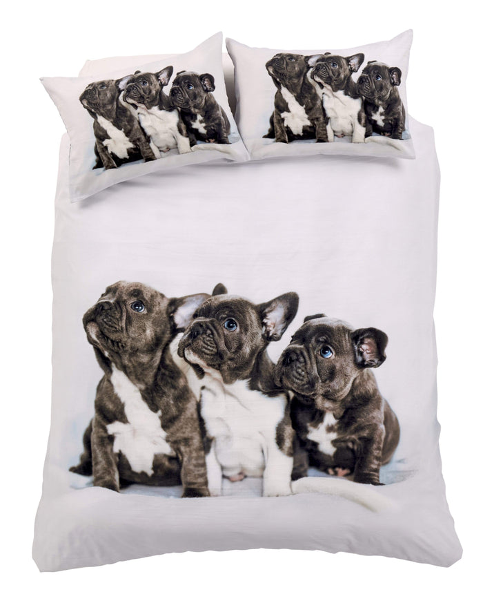 Frenchie Elegant Cotton-Rich Duvet Set with Vibrant Colours and Patterns for Bedroom Transformation Single Double King by OLIVIA ROCCO SINGLE Duvet Cover