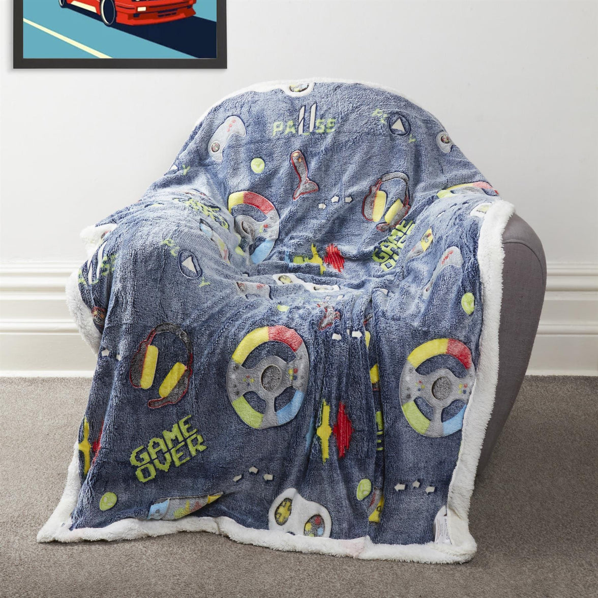 Glow In The Dark Teddy Fleece Duvet Set for Kids Warm Cosy Bedding Perfect for Winter by OLIVIA ROCCO Duvet Cover