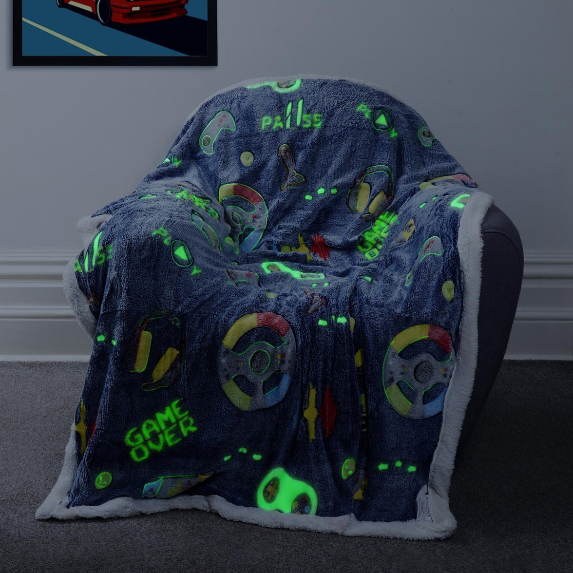 Glow In The Dark Teddy Fleece Duvet Set for Kids Warm Cosy Bedding Perfect for Winter by OLIVIA ROCCO Duvet Cover