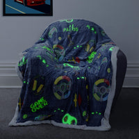 Glow In The Dark Teddy Fleece Duvet Set for Kids Warm Cosy Bedding Perfect for Winter by OLIVIA ROCCO Duvet Cover
