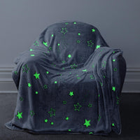 Magical Stars Glow In The Dark Teddy Fleece Kids Duvet Set Ultra Soft Bedding with Pillowcases and Bed Throw by OLIVIA ROCCO Duvet Cover
