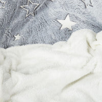 Magical Stars Glow In The Dark Teddy Fleece Kids Duvet Set Ultra Soft Bedding with Pillowcases and Bed Throw by OLIVIA ROCCO Duvet Cover