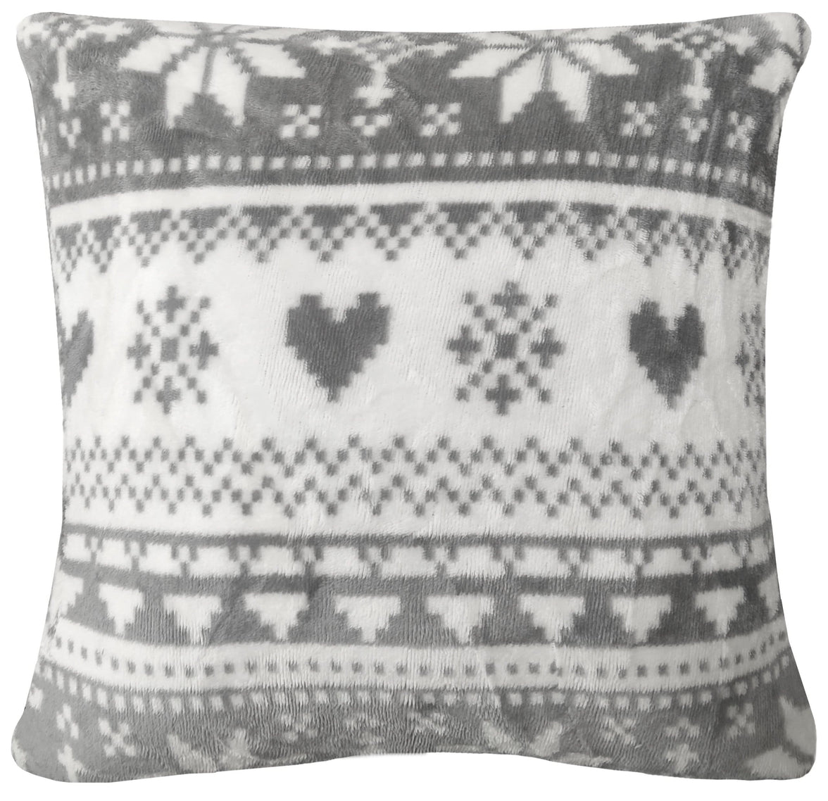Nordic Fair Isle Reversible Teddy Fleece Duvet Set Plush Faux Fur Bedding with Pillowcases Warm Winter Decor by OLIVIA ROCCO CUSHION Duvet Cover