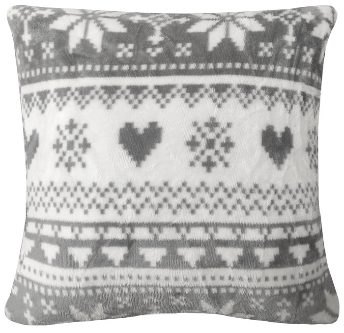 Nordic Fair Isle Reversible Teddy Fleece Duvet Set Plush Faux Fur Bedding with Pillowcases Warm Winter Decor by OLIVIA ROCCO CUSHION Duvet Cover