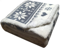 Nordic Fair Isle Reversible Teddy Fleece Duvet Set Plush Faux Fur Bedding with Pillowcases Warm Winter Decor by OLIVIA ROCCO THROW Duvet Cover