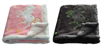 Magical Glow In The Dark Rainbow Unicorn Teddy Fleece Duvet Set for Kids Super Soft Cosy Bedding Perfect for Children's Bedrooms by OLIVIA ROCCO Duvet Cover