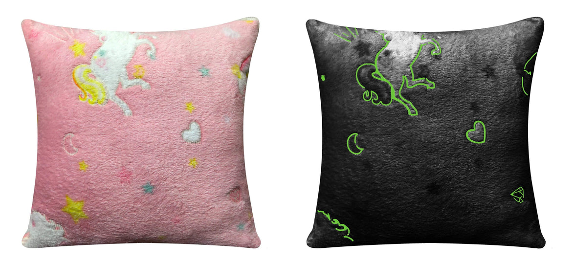 Magical Glow In The Dark Rainbow Unicorn Teddy Fleece Duvet Set for Kids Super Soft Cosy Bedding Perfect for Children's Bedrooms by OLIVIA ROCCO Duvet Cover