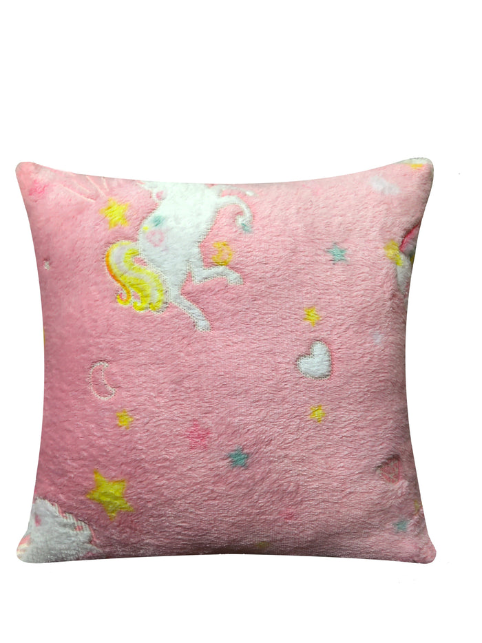 Magical Glow In The Dark Rainbow Unicorn Teddy Fleece Duvet Set for Kids Super Soft Cosy Bedding Perfect for Children's Bedrooms by OLIVIA ROCCO CUSHION Duvet Cover