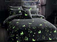 Unicorn Glow in the Dark Teddy Fleece Duvet Set for Kids Girls Magical Bedtime Bedding Warm and Cosy OEKO-TEX Certified Pink by OLIVIA ROCCO Duvet Cover