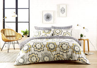 Peony Floral Cotton Rich Duvet Cover Set with Pillowcases Vibrant Modern Luxury Bedding Available in Single Double King Super King by OLIVIA ROCCO SINGLE / OCHRE Duvet Cover