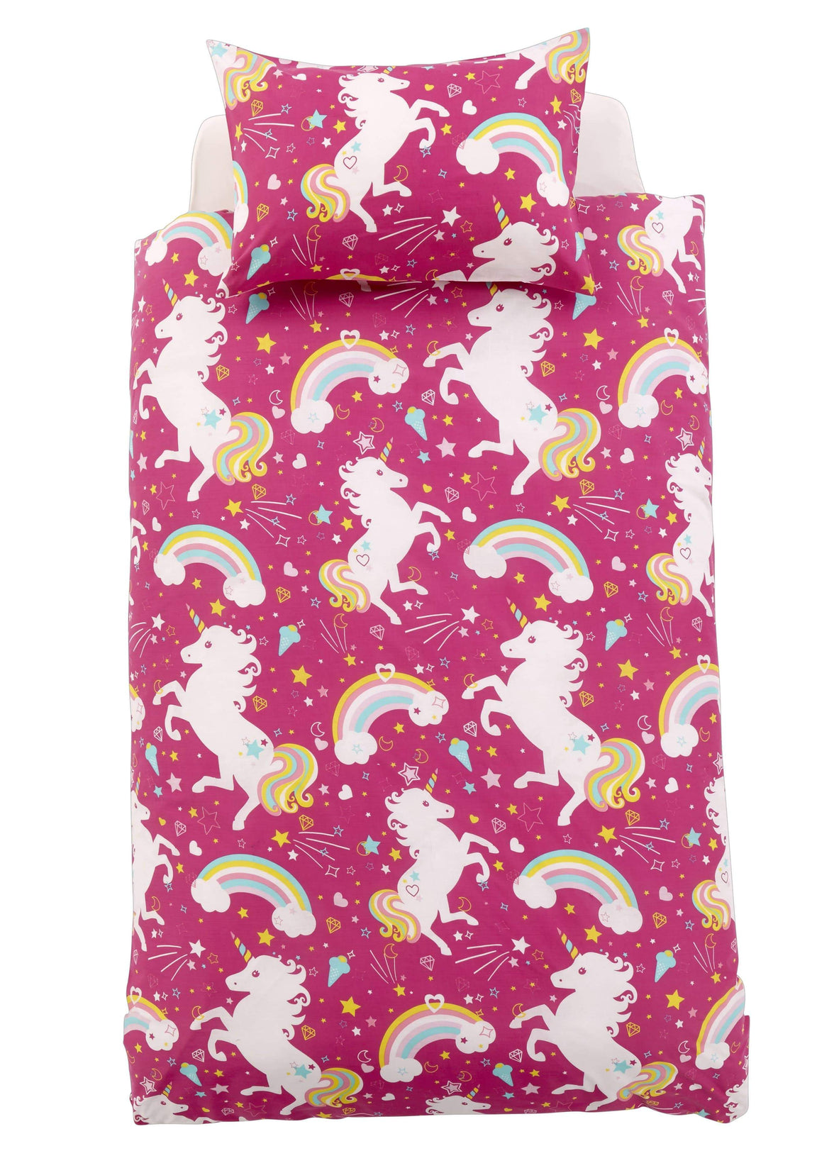 Magical Unicorn Fairytale Duvet Cover Set for Kids Cotton-Rich Whimsical Design OEKO-TEX Certified Bedding Available Single Double by OLIVIA ROCCO Duvet Cover