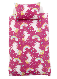 Magical Unicorn Fairytale Duvet Cover Set for Kids Cotton-Rich Whimsical Design OEKO-TEX Certified Bedding Available Single Double by OLIVIA ROCCO Duvet Cover