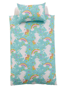 Magical Unicorn Fairytale Duvet Cover Set for Kids Cotton-Rich Whimsical Design OEKO-TEX Certified Bedding Available Single Double by OLIVIA ROCCO Duvet Cover