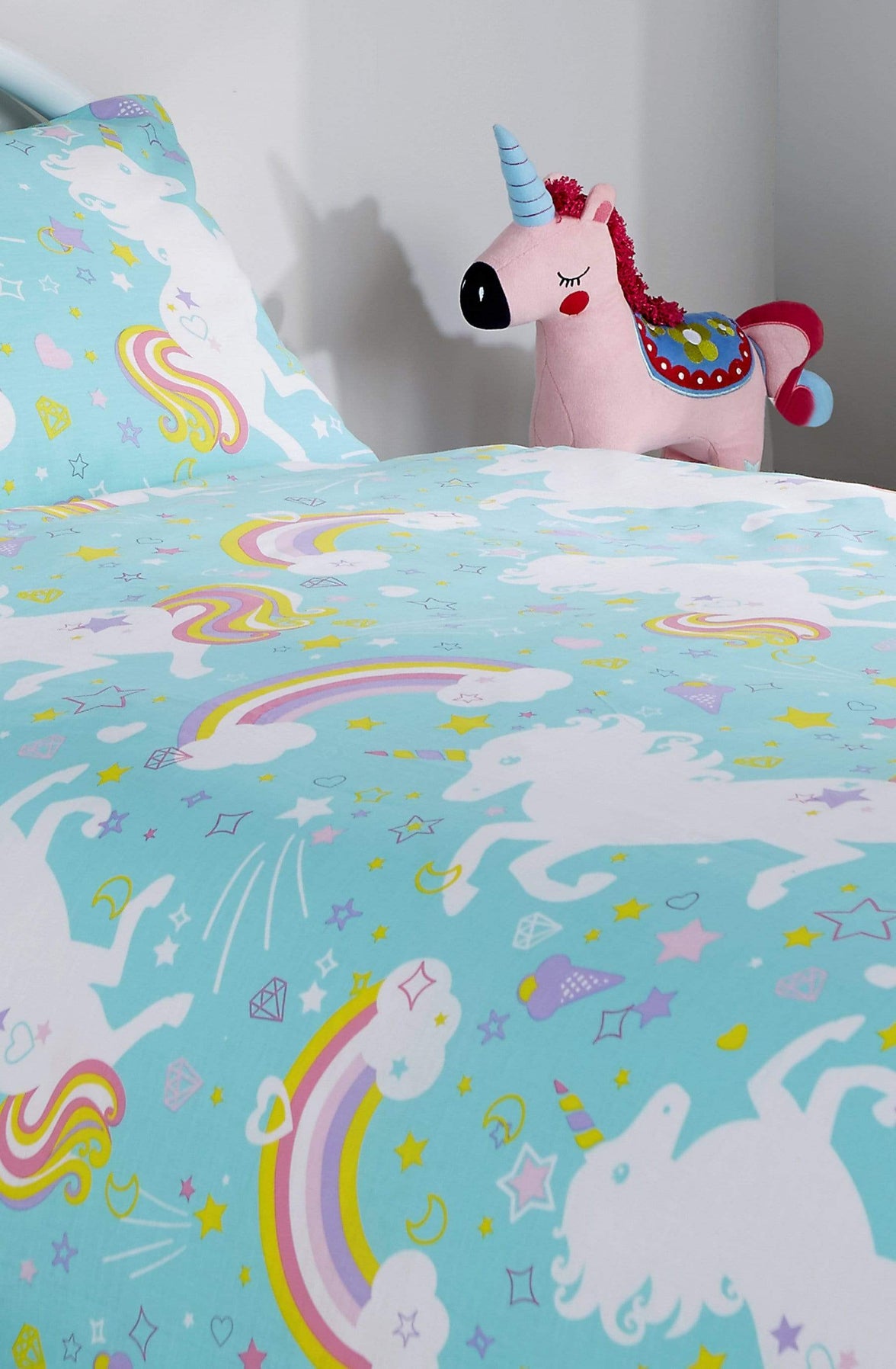 Magical Unicorn Fairytale Duvet Cover Set for Kids Cotton-Rich Whimsical Design OEKO-TEX Certified Bedding Available Single Double by OLIVIA ROCCO Duvet Cover