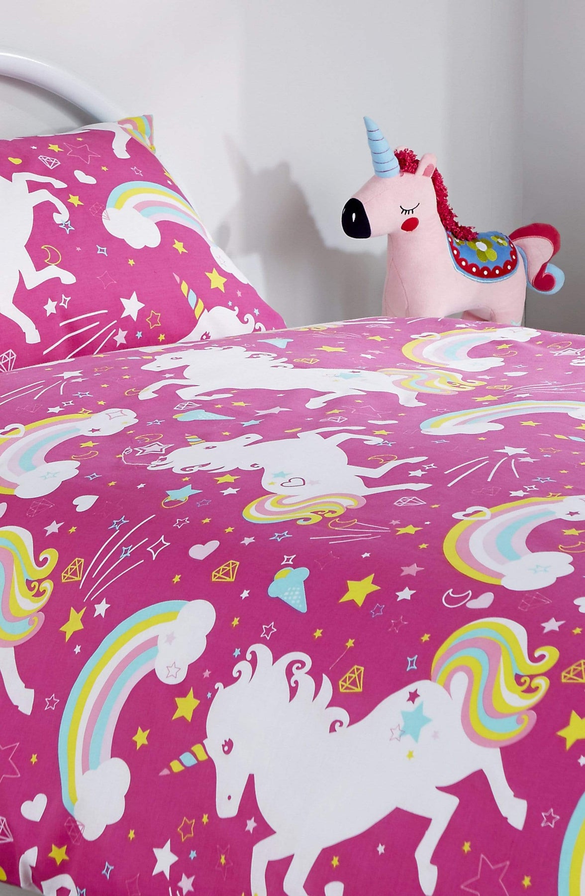 Magical Unicorn Fairytale Duvet Cover Set for Kids Cotton-Rich Whimsical Design OEKO-TEX Certified Bedding Available Single Double by OLIVIA ROCCO Duvet Cover