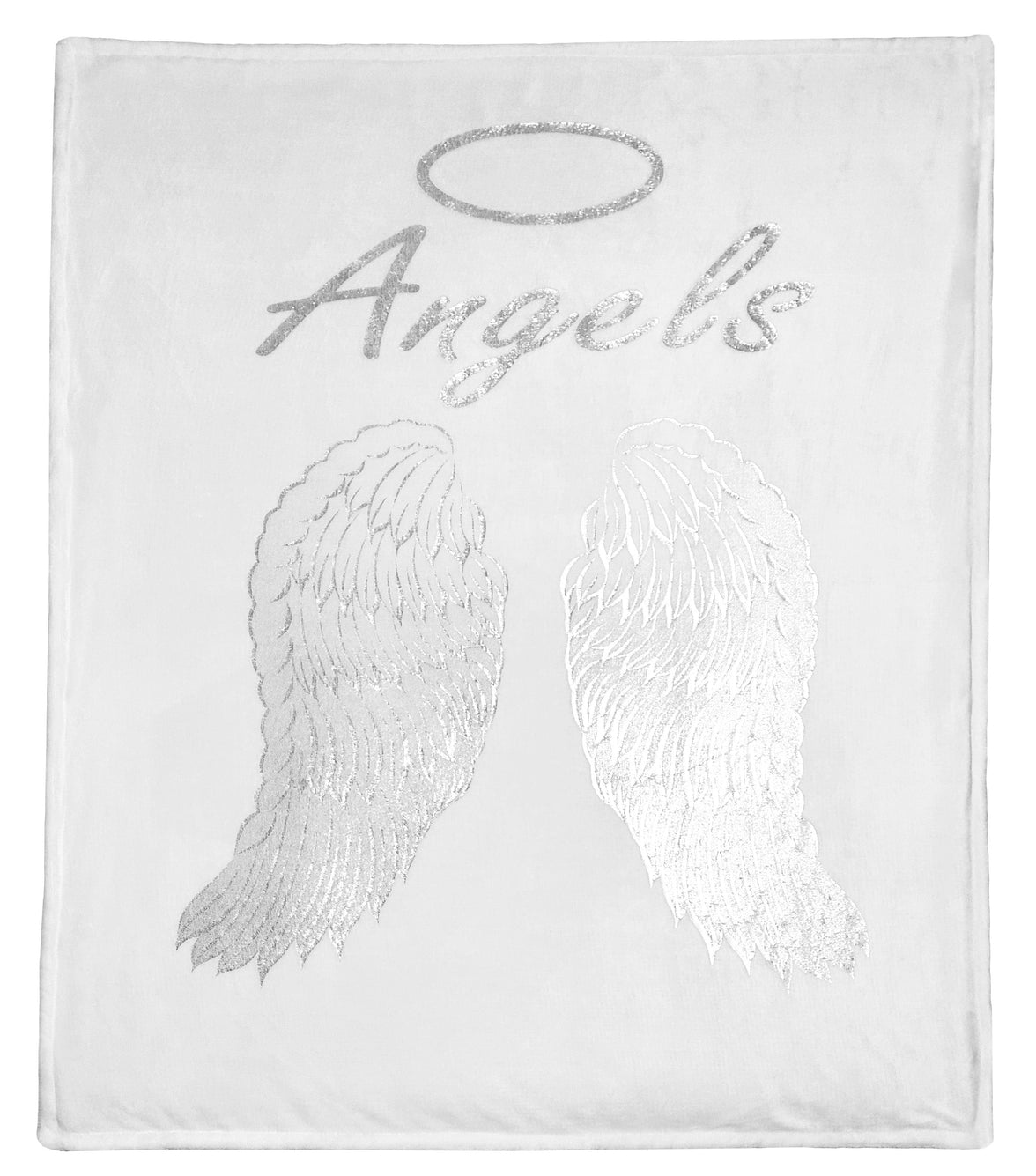 Angel Wings Luxurious Teddy Fleece Duvet Set Super Soft Faux Fur Bedding Pillow Cases Bed Throw Cushion in Pink White Grey by OLIVIA ROCCO THROW / WHITE Duvet Cover