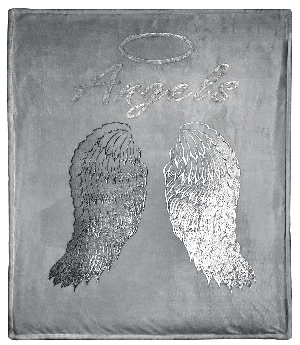 Angel Wings Luxurious Teddy Fleece Duvet Set Super Soft Faux Fur Bedding Pillow Cases Bed Throw Cushion in Pink White Grey by OLIVIA ROCCO THROW / GREY Duvet Cover