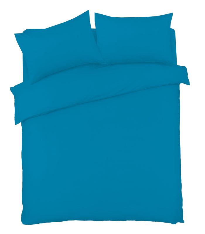 Basics Luxury Cotton-Rich Duvet Set Soft and Durable Bedding Available in Single Double King Super King Sizes Elegant Color Options by OLIVIA ROCCO SINGLE / TEAL Duvet Cover