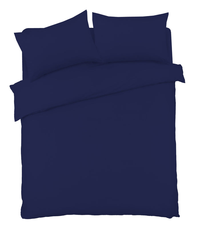 Basics Luxury Cotton-Rich Duvet Set Soft and Durable Bedding Available in Single Double King Super King Sizes Elegant Color Options by OLIVIA ROCCO SINGLE / NAVY Duvet Cover