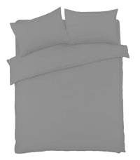 Basics Luxury Cotton-Rich Duvet Set Soft and Durable Bedding Available in Single Double King Super King Sizes Elegant Color Options by OLIVIA ROCCO SINGLE / GREY Duvet Cover
